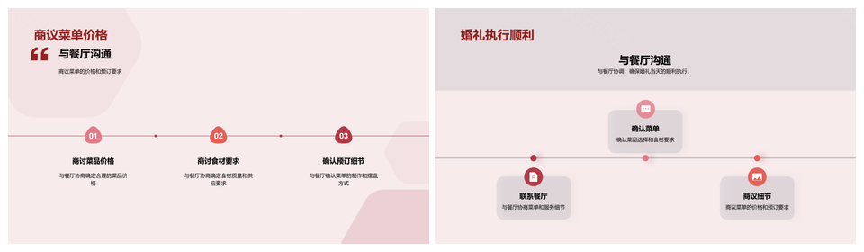 用PowerPoint制作婚礼宴会菜单PPT模板