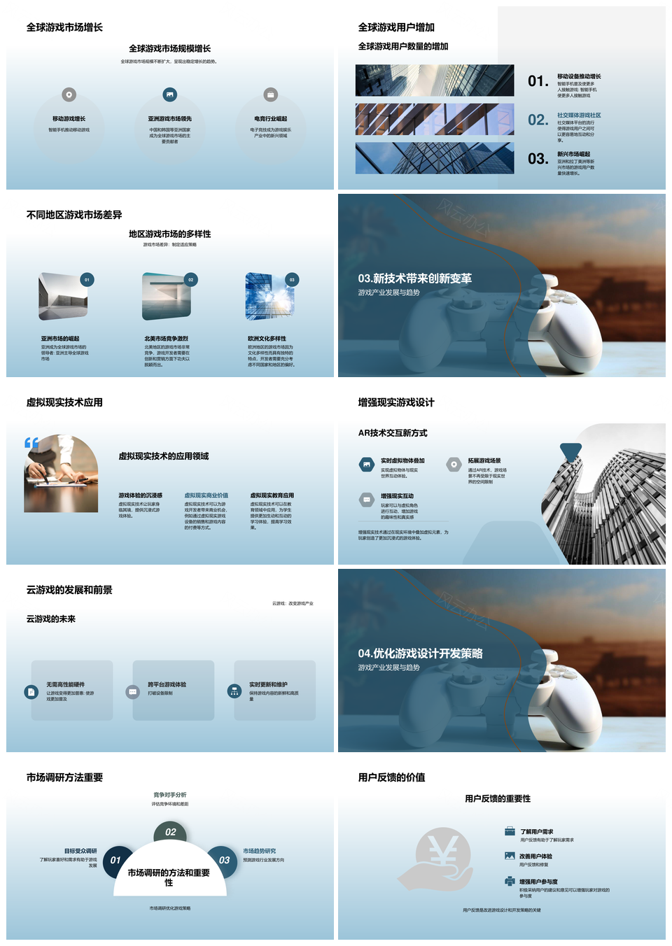 游戏娱乐产业技术发展与全球市场趋势PPT模板