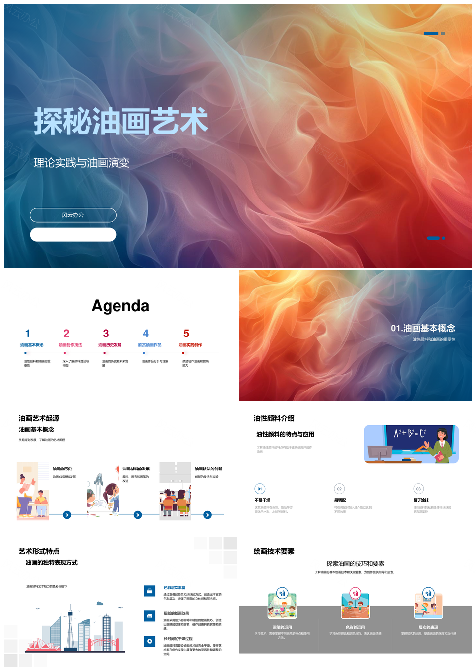 油画艺术油彩技法发展探秘PPT模板