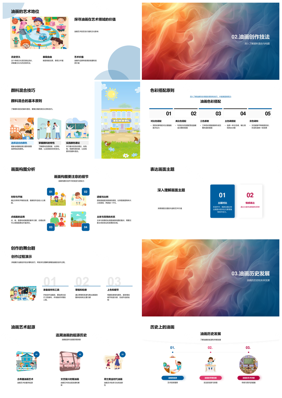 油画艺术油彩技法发展探秘PPT模板