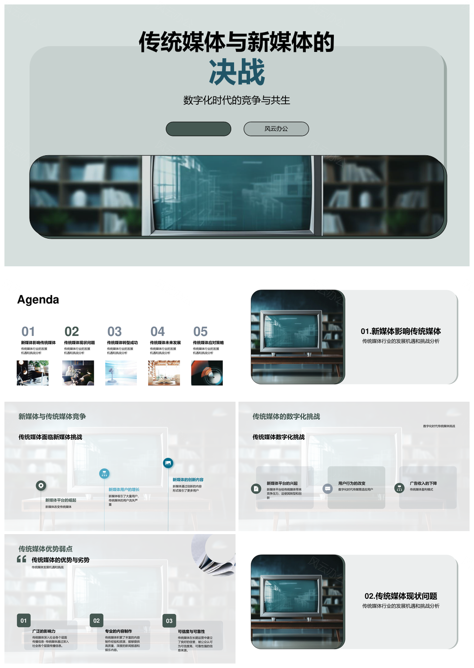 传统媒体新媒体数字化时代竞争趋势展望PPT模板