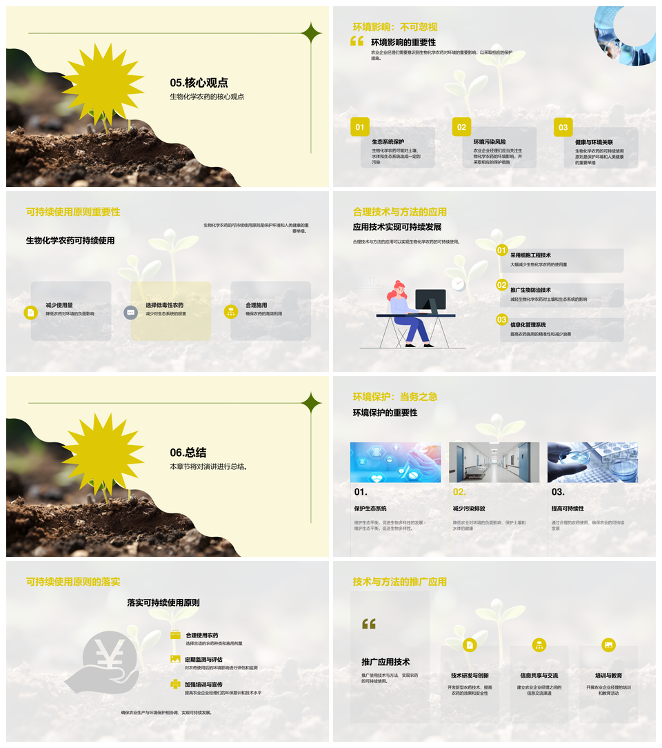 生物农药技术推动农业环保可持续护土壤PPT模板