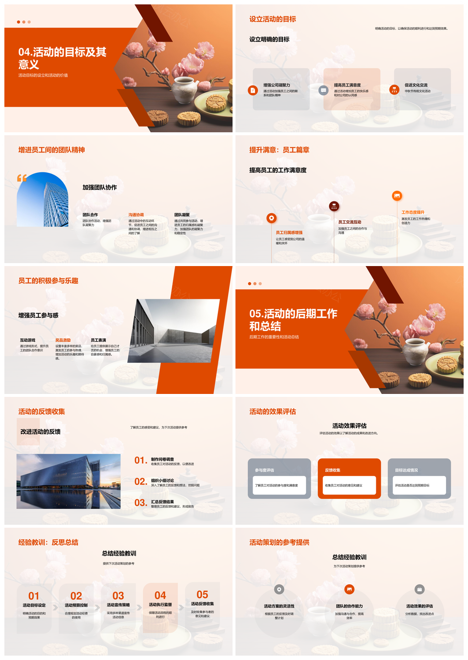 中秋文化团队核心价值观活动游戏满意度评估月饼PPT模板