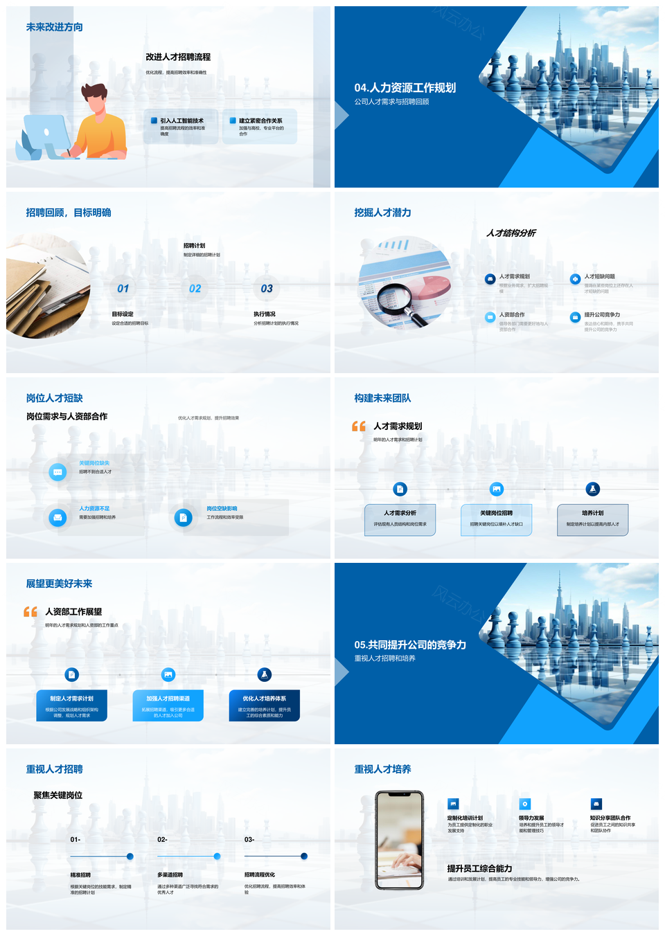 人才战略布局提升竞争力共赢未来PPT模板