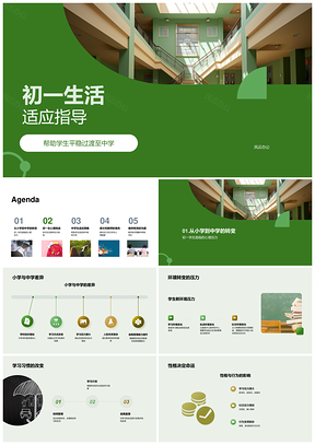 初一新生适应环境学习人际心理指导PPT模板