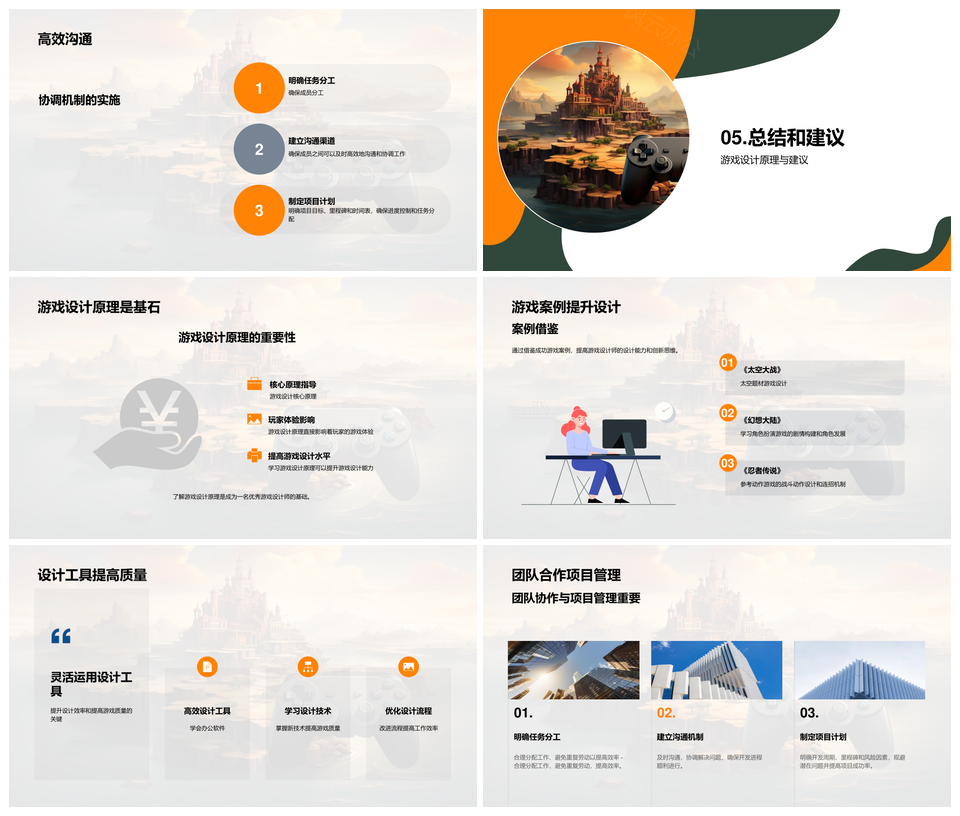 游戏设计开发关键要素培训目标规则挑战反馈控制器PPT模板