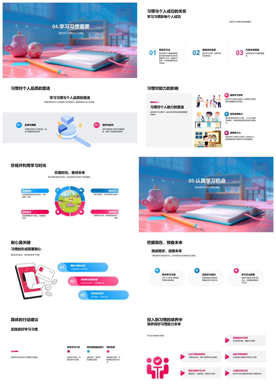 初中生良好学习习惯养成与学习力培养PPT模板