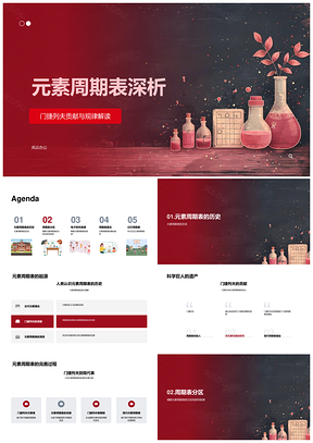 门捷列夫元素周期表高中教学课件PPT模板