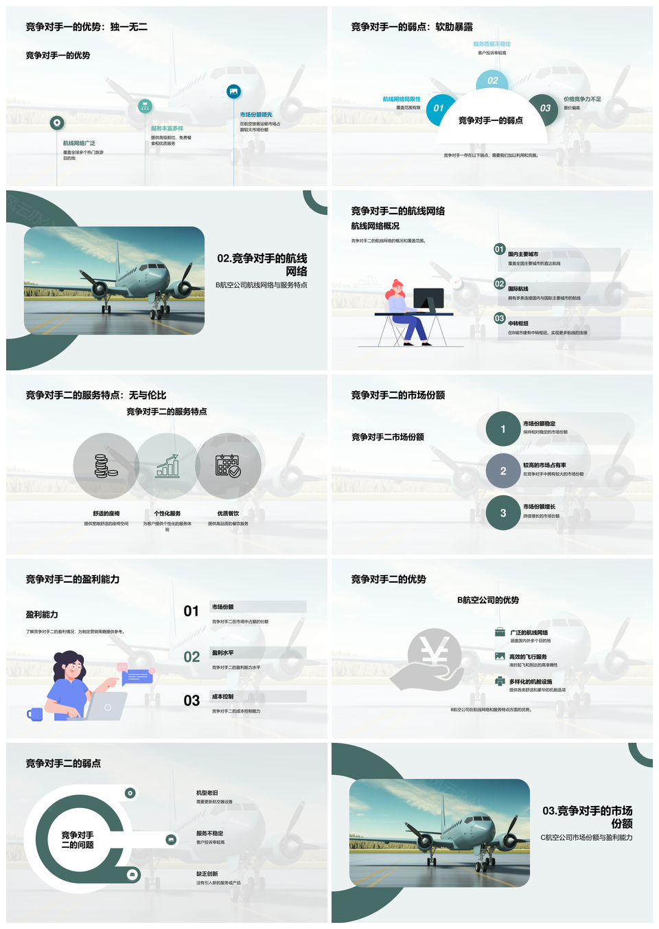航空旅客运输A公司竞争情报战略分析PPT模板