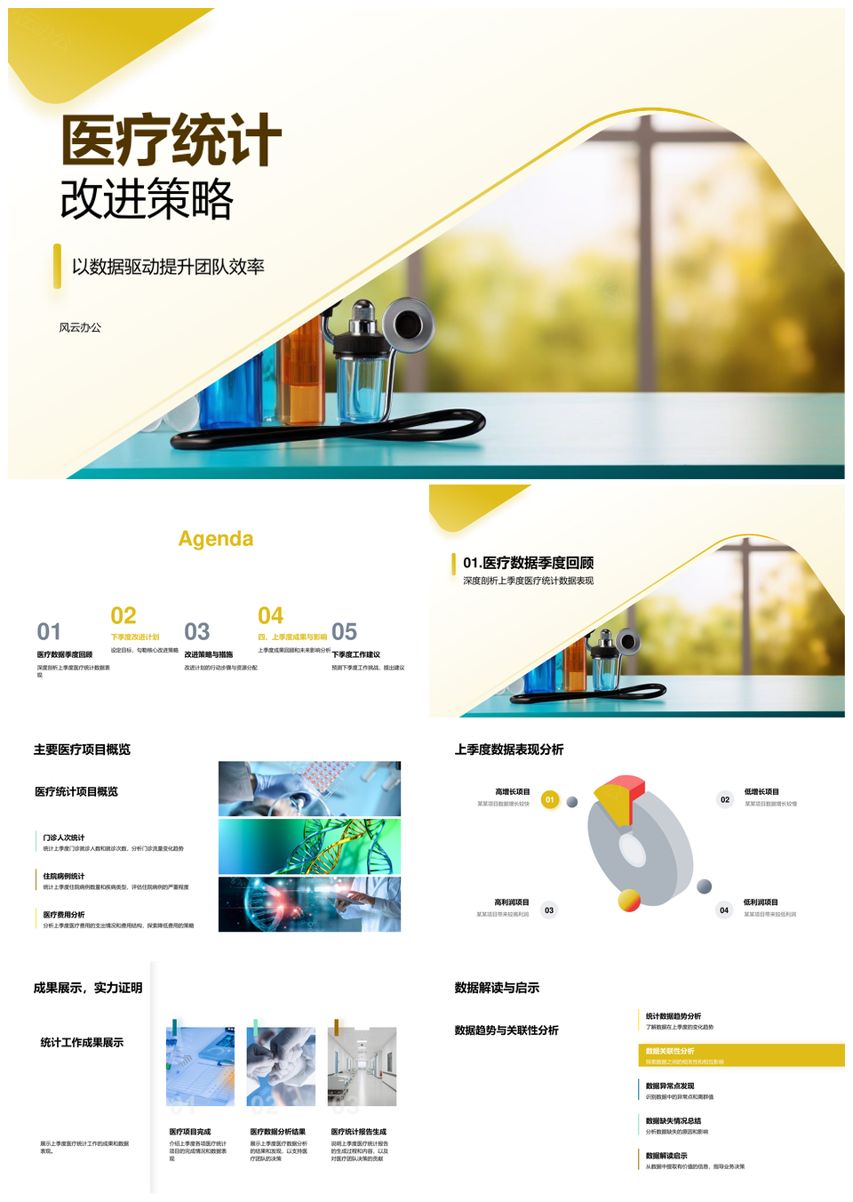 数据驱动医疗统计团队效能提升策略PPT模板