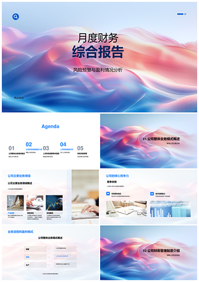 月度财务风险预警盈利分析业务领域核心竞争力制度流程上月要事PPT模板