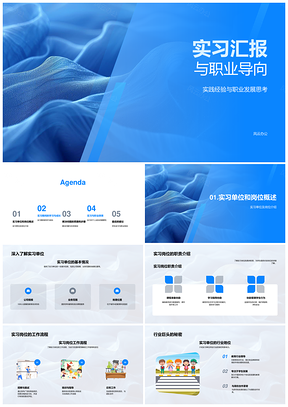 2025实习汇报职业导向实践成长挑战应对PPT模板