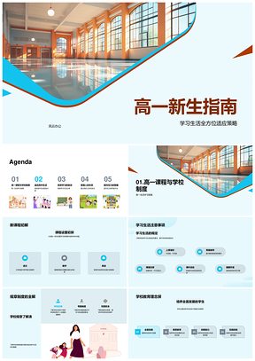 高一新生适应学习人际时间校规指南PPT模板