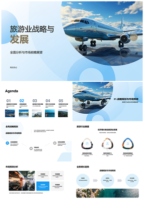 旅游业战略增长全球市场前瞻投资者大会PPT模板