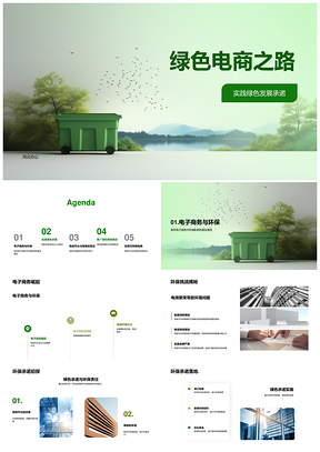 绿色电商双十二环保承诺包装物流优化PPT模板