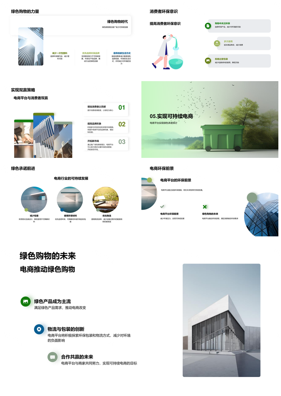 绿色电商双十二环保承诺包装物流优化PPT模板