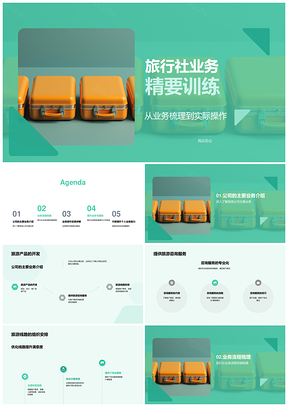 旅行社业务实操培训产品开发咨询接待流程精要PPT模板