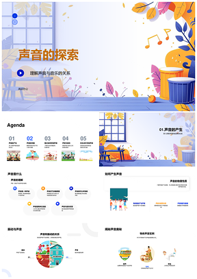 声音音乐振动传播听觉与乐器探索PPT模板