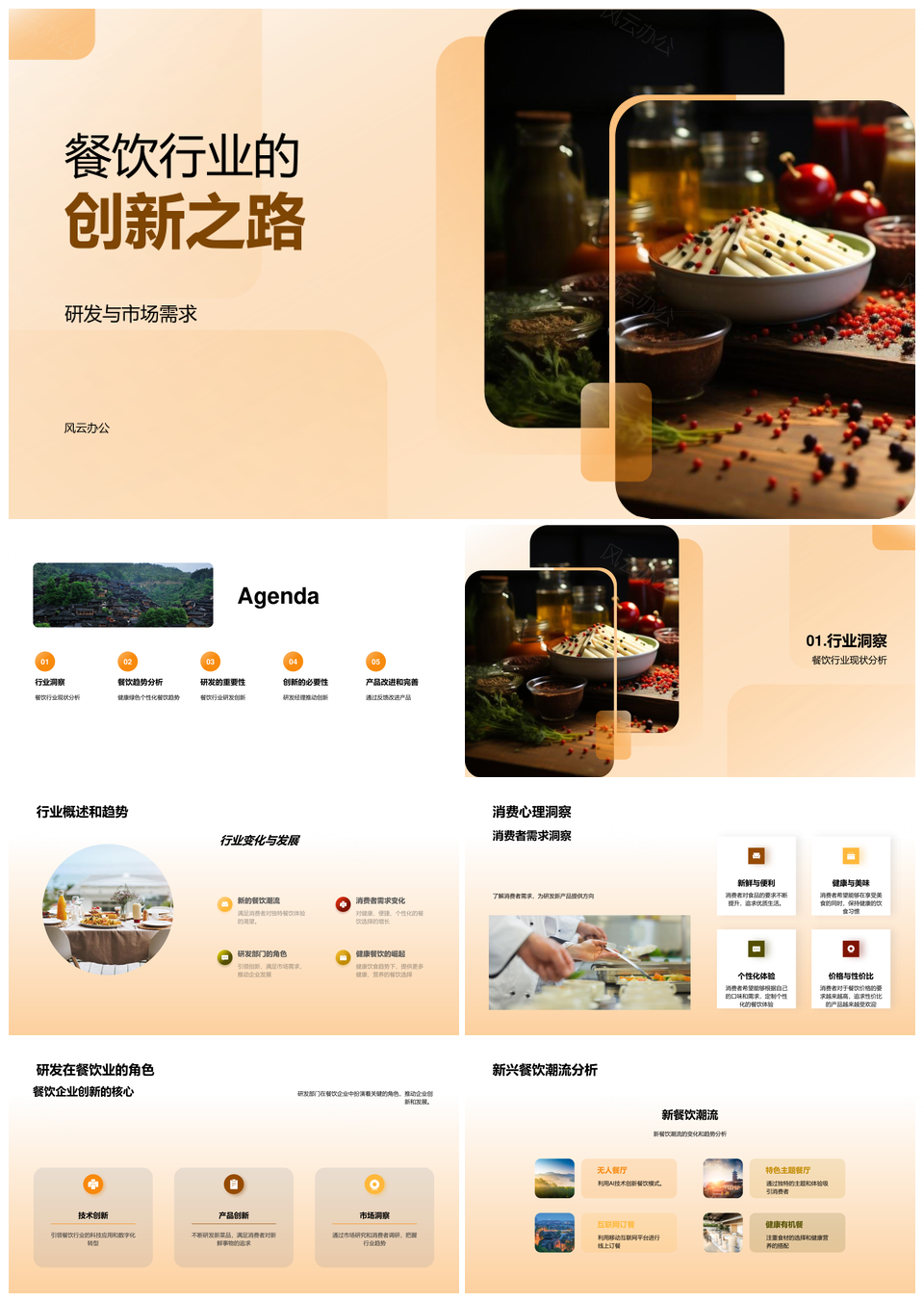 餐饮行业创新研发健康绿色个性化需求PPT模板