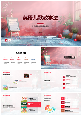 小学英语儿歌教学课件活动设计PPT模板