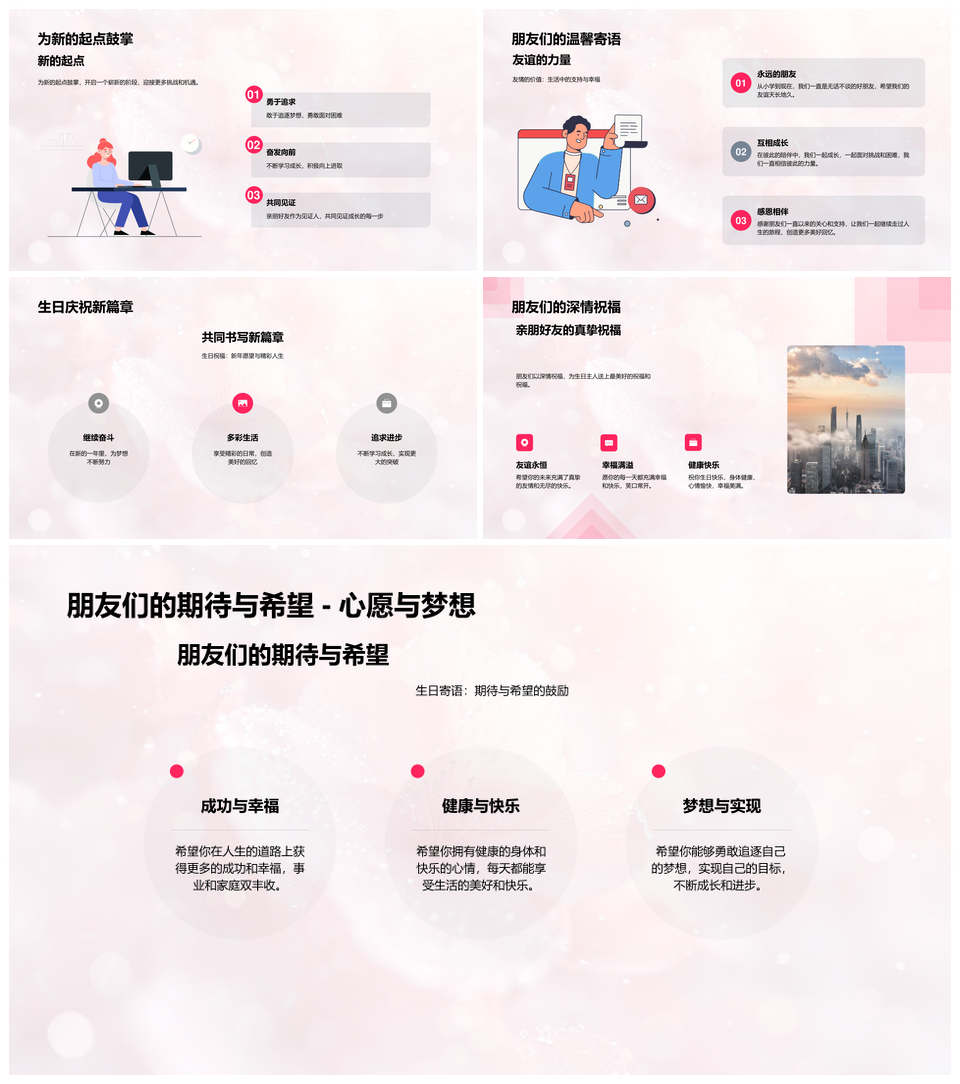 生日派对成长里程碑成就目标兴趣挑战自我提升PPT模板