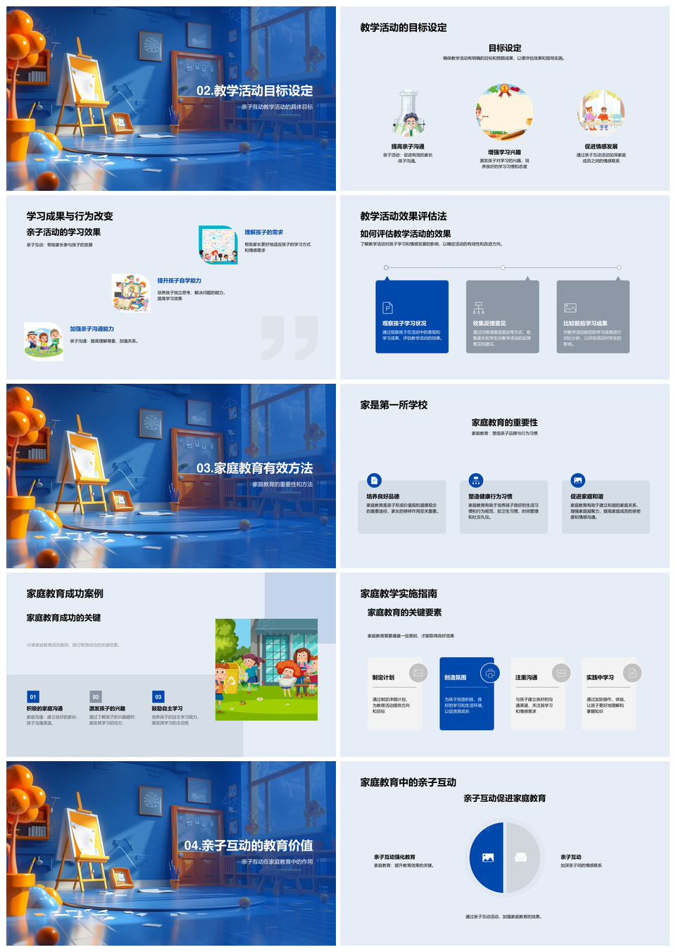家庭教育亲子活动指导与效果评估PPT模板