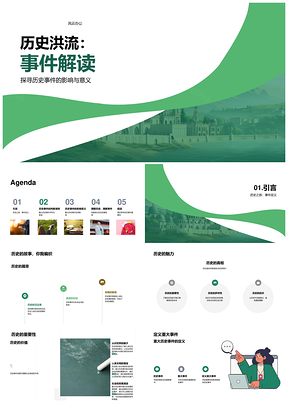 历史洪流全球史卷重大事件解构PPT模板