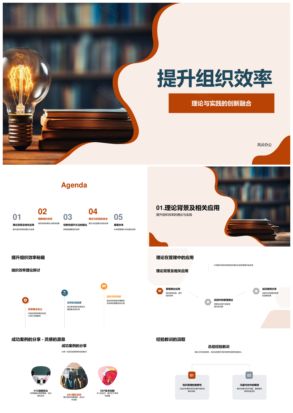 组织效率提升理论与实践创新融合PPT模板