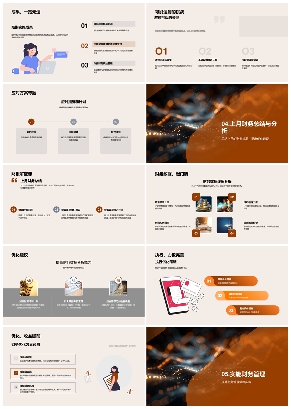 财务月报数据指标解析与管理优化策略PPT模板