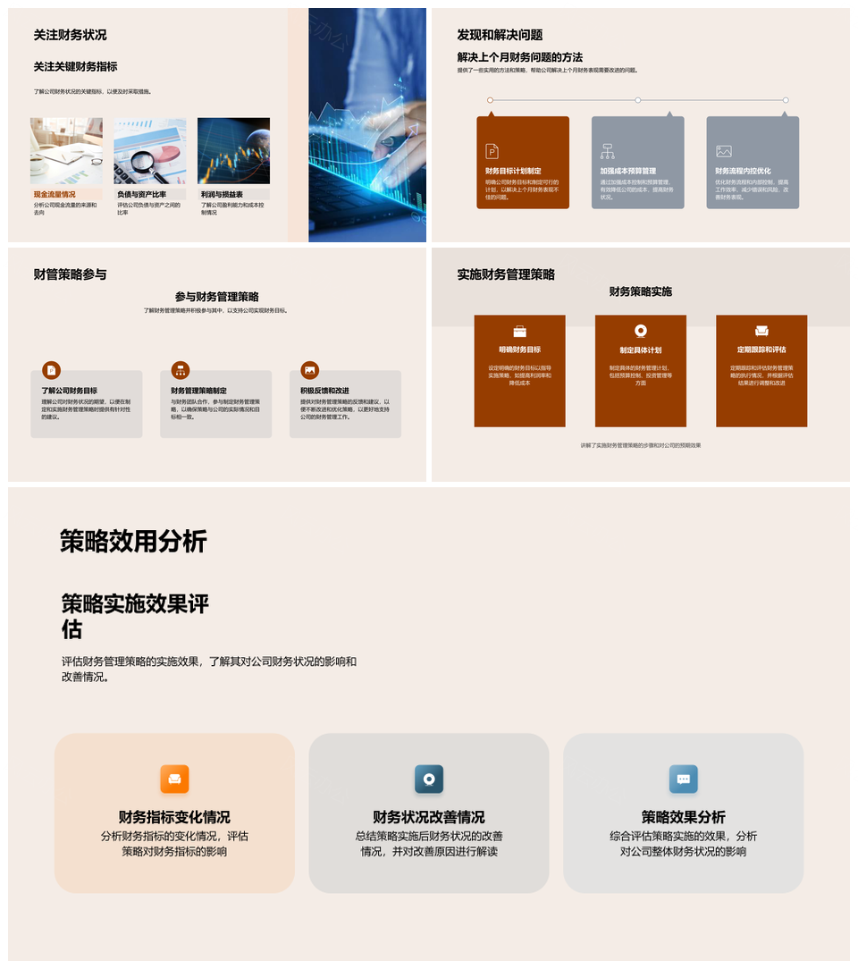 财务月报数据指标解析与管理优化策略PPT模板