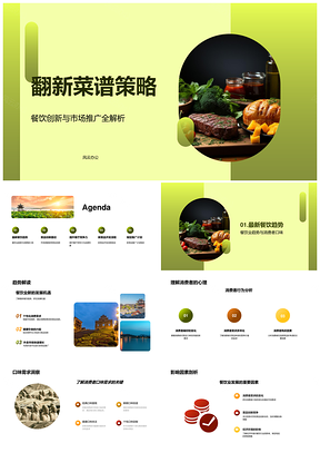 餐饮菜品创新趋势与品牌营销策略反馈优化PPT模板