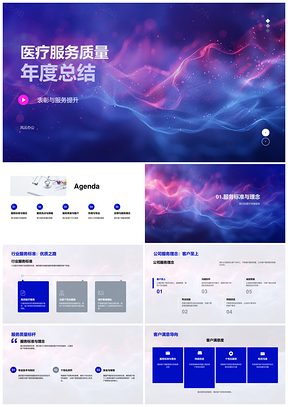 医疗服务质量客户满意度提升年度总结PPT模板
