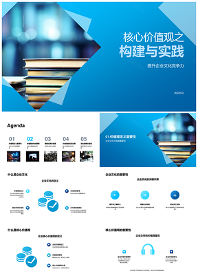 企业核心价值观传承实践驱动竞争力PPT模板