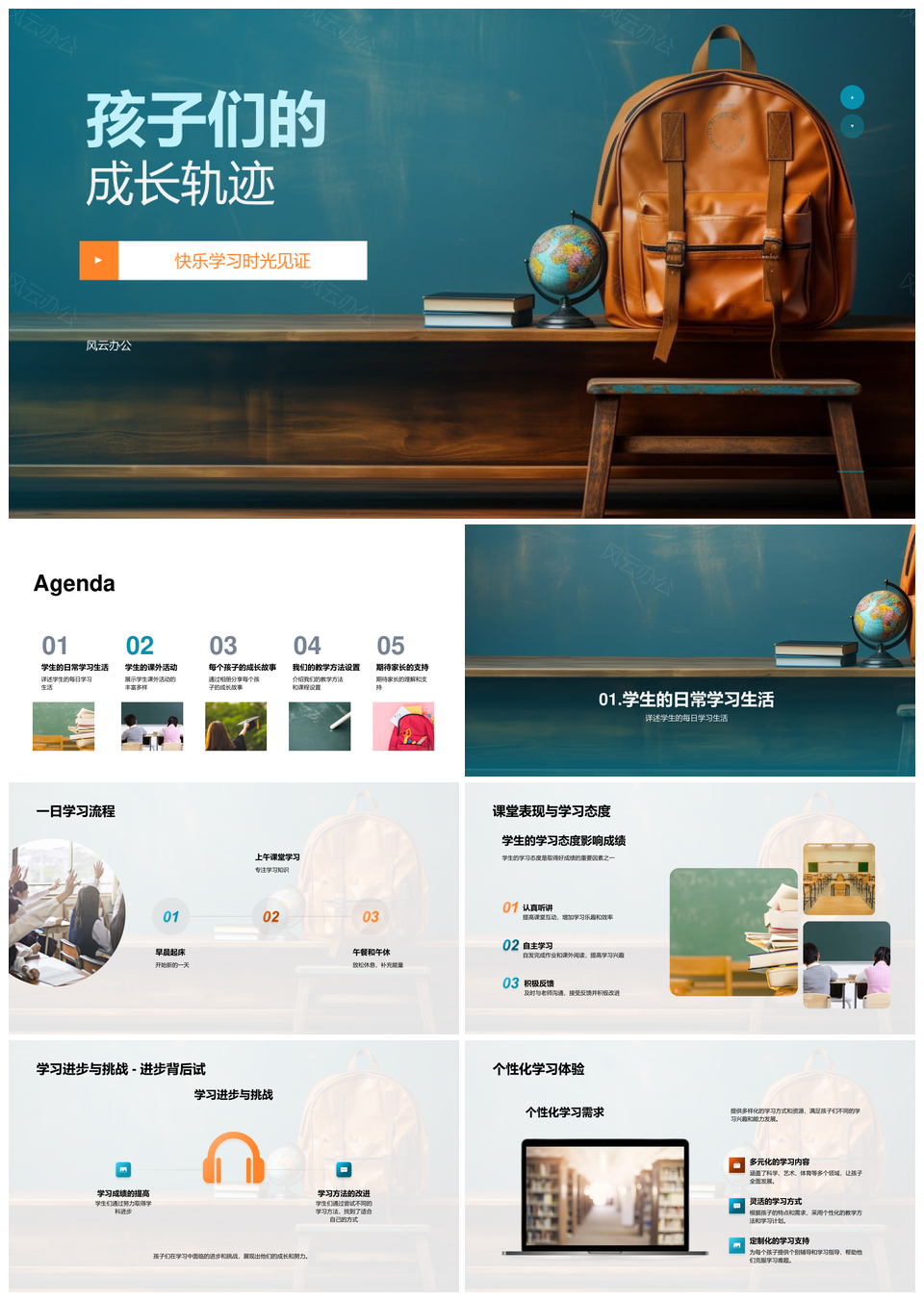 孩子个性化学习多元活动优质教育全面发展PPT模板