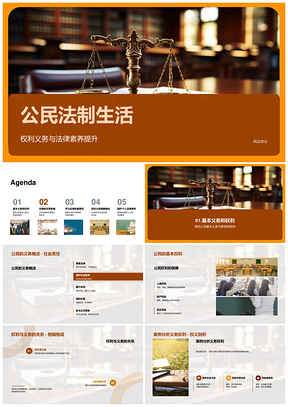 公民权责法识共建法制生活PPT模板