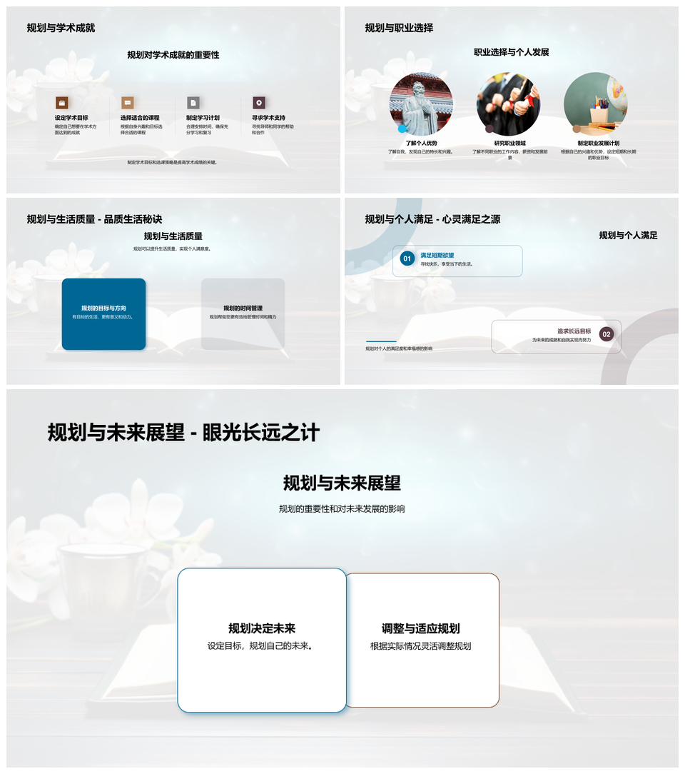 大学生活规划学术社交兴趣平衡目标管理PPT模板