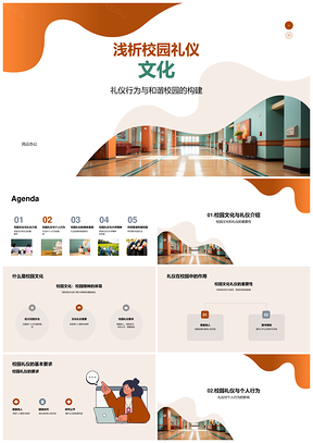 校园礼仪与大学精神共建和谐校园文化PPT模板
