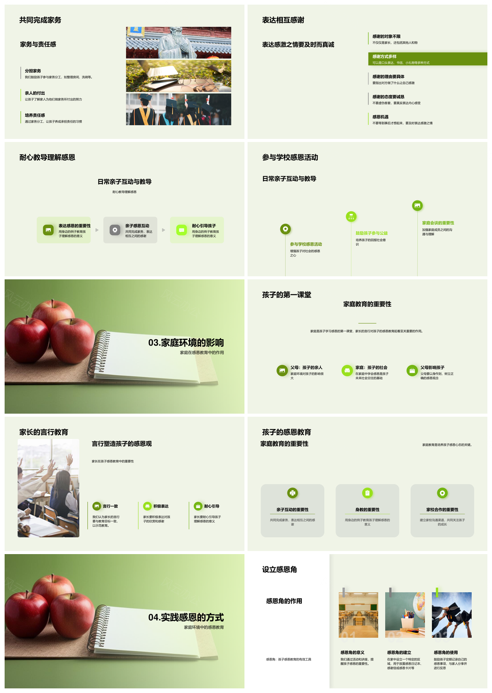 家校共育感恩教育成长之路PPT模板