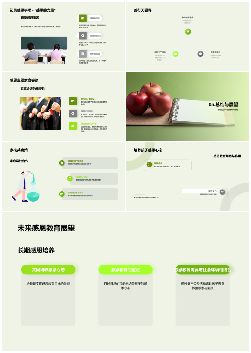 家校共育感恩教育成长之路PPT模板