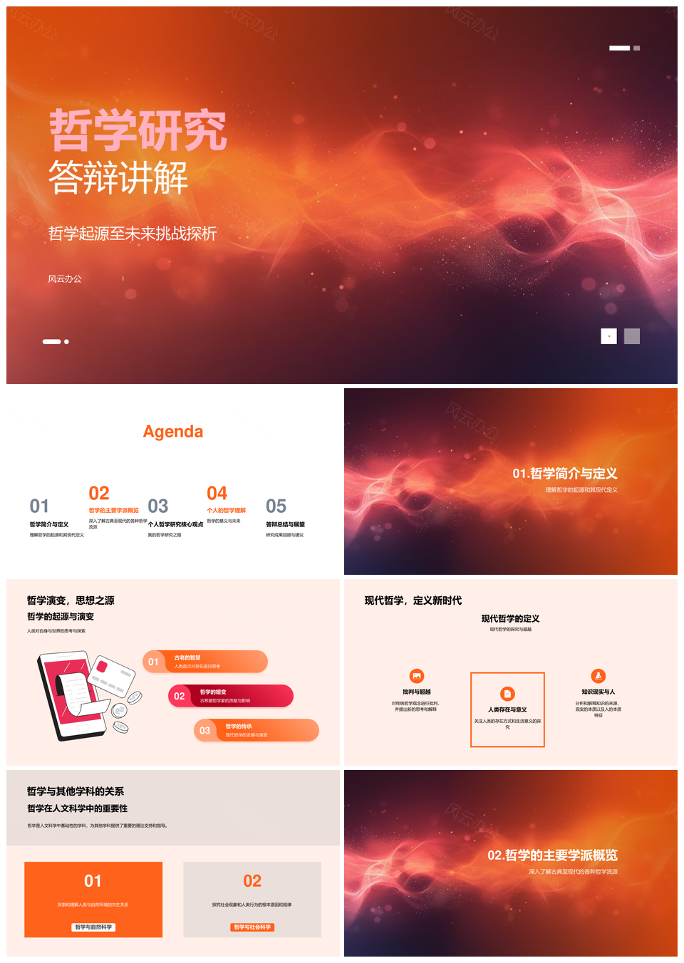 哲学答辩探源现定义存在现象学方法论感悟评价PPT模板