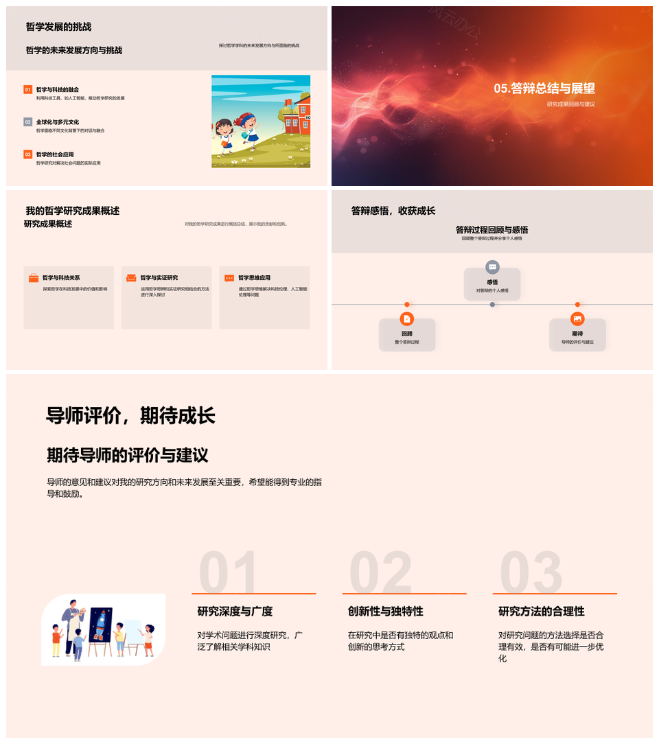 哲学答辩探源现定义存在现象学方法论感悟评价PPT模板