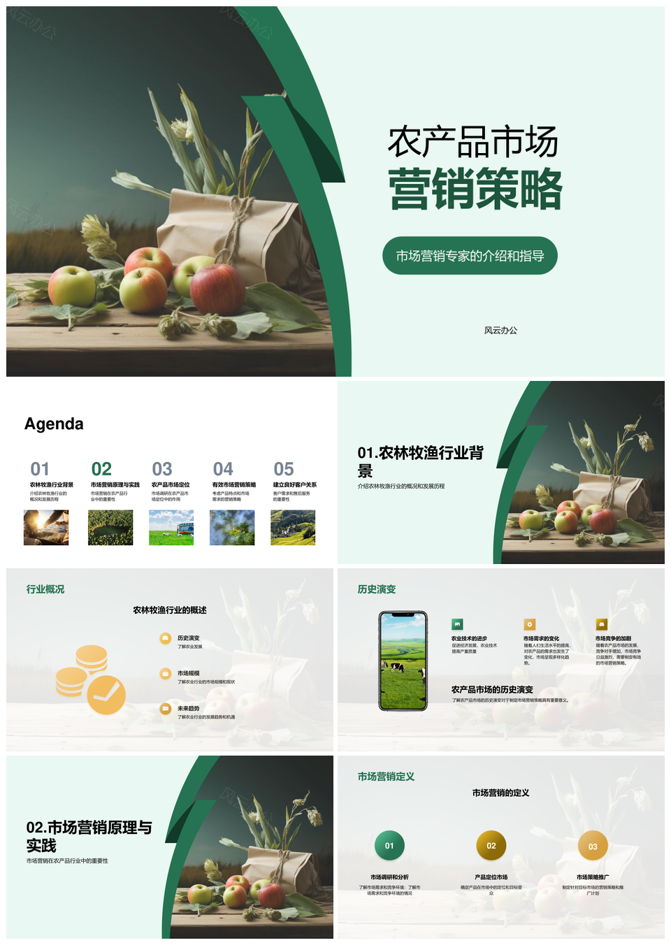 农林牧渔公司营销策略与销售团队PPT模板