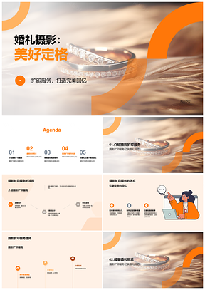 婚礼摄影永恒留存最美瞬间回忆流程PPT模板