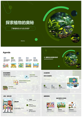 光合作用植物生长与生态保护PPT模板