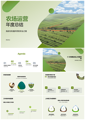 农场运营年度总结农业之路目标播种收获维护景观PPT模板