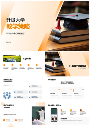 大学教学策略升级与毕业帽下教育现状PPT模板