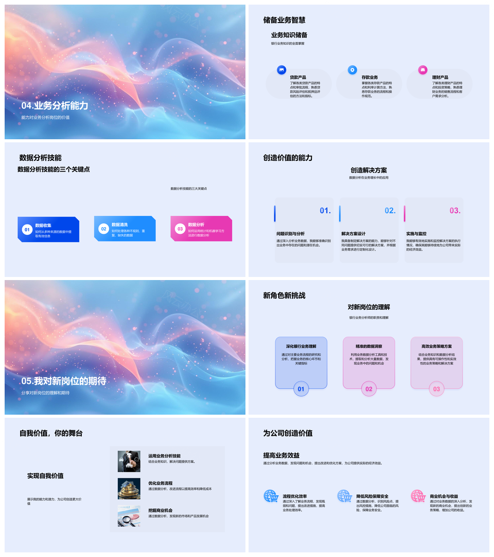 银行业务分析师竞聘数据洞察业务优化策略PPT模板