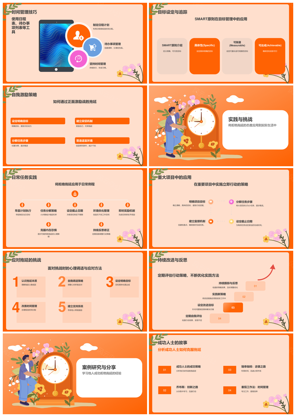 告别拖延症立即行动高效完成任务PPT模板