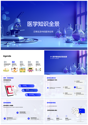 医学知识应用研究与答辩指导PPT模板