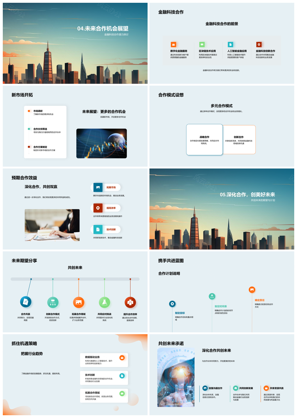 2025金融业界年度合作成果与趋势展望PPT模板